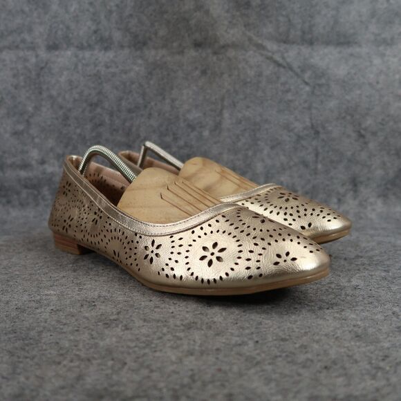 Avon Shoes Womens 11 Ballet Flats Fashion Metallic Cushion Walk Slip On Cut Out - Picture 1 of 12